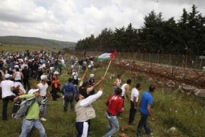 Nakba Day protests on Lebanon's southern border with Palestine.